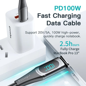 100W/5A PD Fast Charging USB Type C To USB C Cable